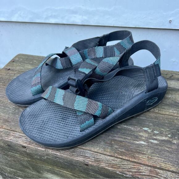 Chaco Z/X Strappy Hiking Adventure Sandals Teal Blue Black Webbing Men’s 11 main image 4